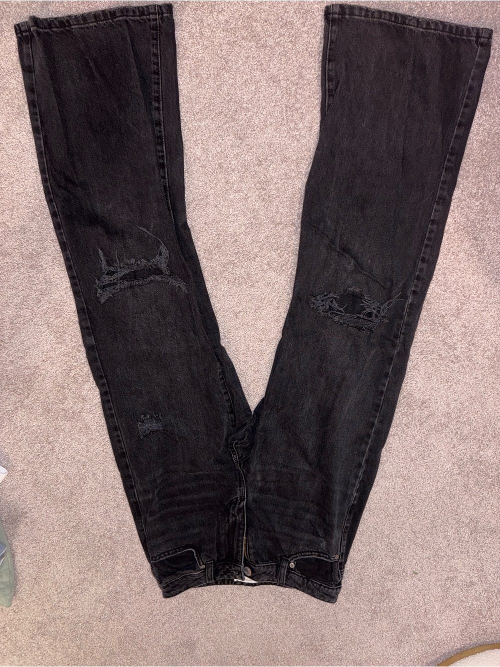 Garage Black Boot Cut Distressed Jeans